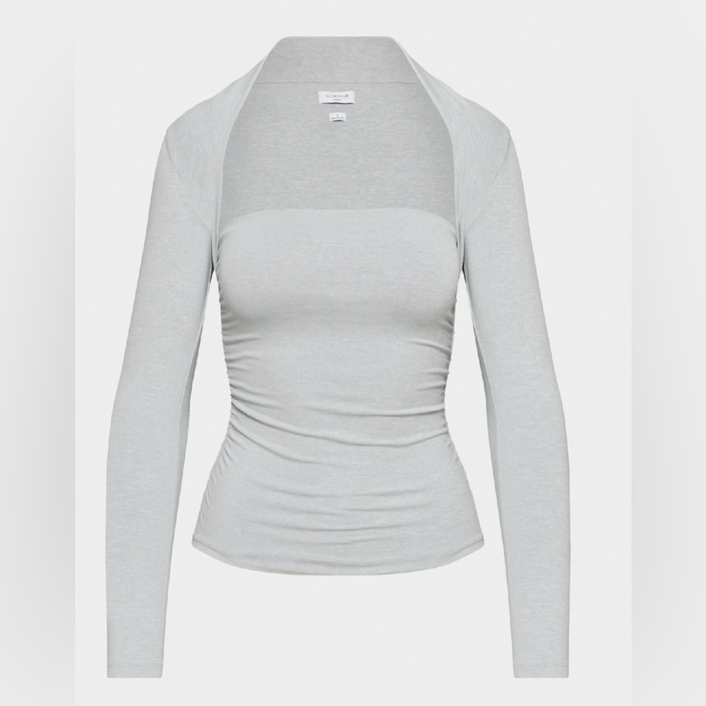 Aritzia Contour Flourish Longsleeve Top Chrome Ruched Flattering Smoothing - Picture 4 of 11